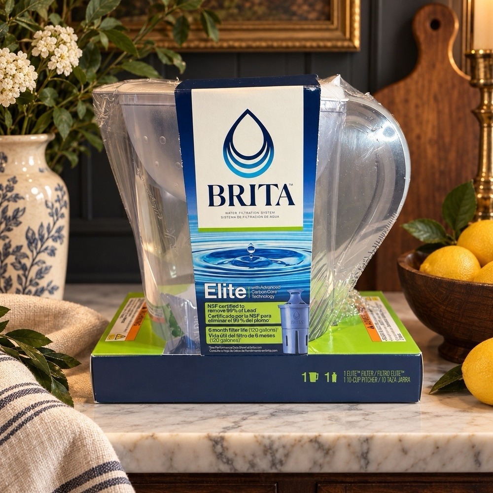 Brita Pacifica 10 Cup Water Filter Pitcher Elite Filter Included OB41 OB06 NEW